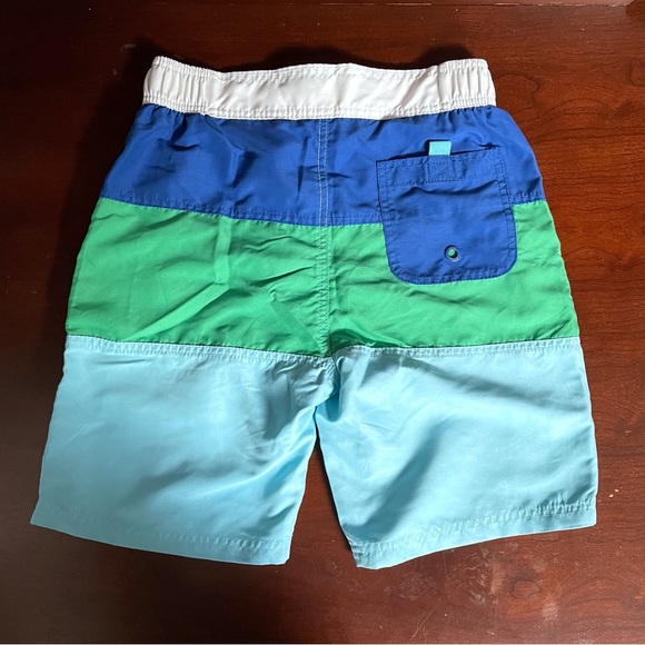 Boden Boys Swim Shorts 11-12Y Colorblock Board Shorts Blue Green Beachwear - Picture 2 of 7